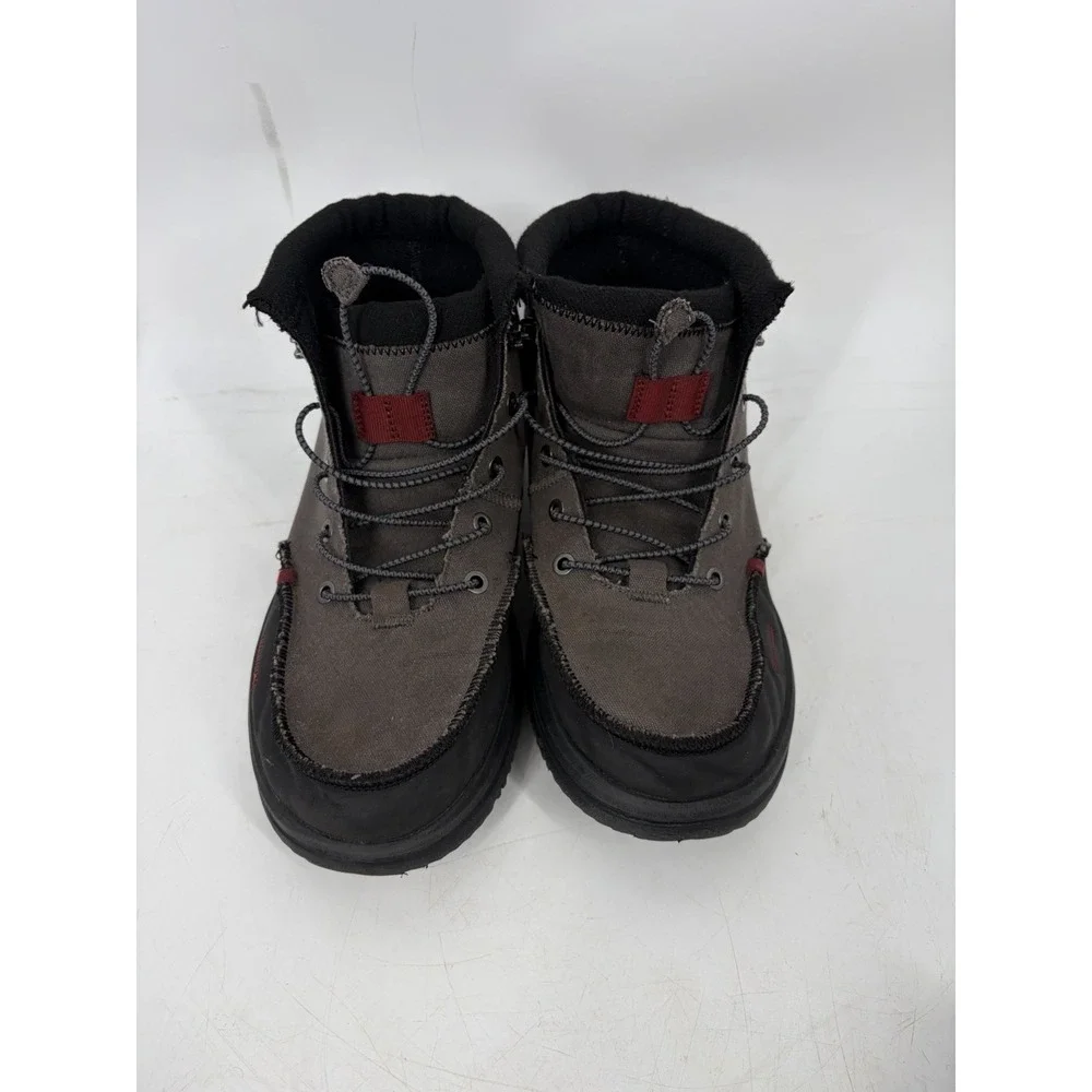 Hey Dude Bradley Waxed Canvas Gray And Black Boots Mens Size 11 Chukka Gorpcore